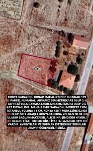 Sarayönü konar mahallesinde satılık arsa